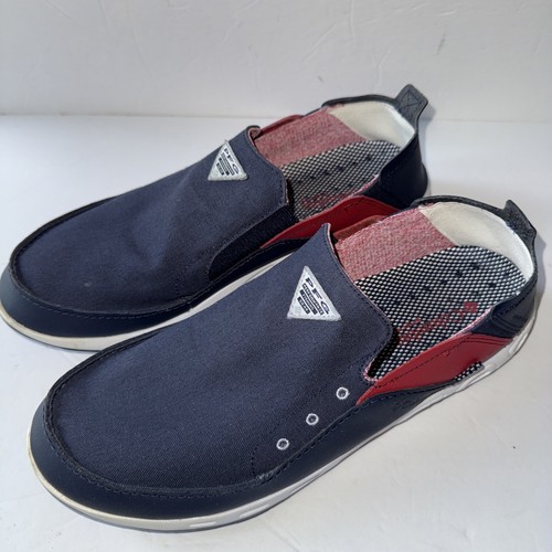 Columbia PFG Bahama Vent Slip-on Shoes Omni-Shield Blue Red White Men's Size 12