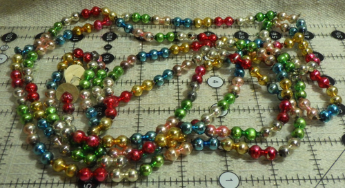 260.5" Vintage Christmas garland of mercury glass beads 3 strings 90"+80"+90.5" - Picture 9 of 11
