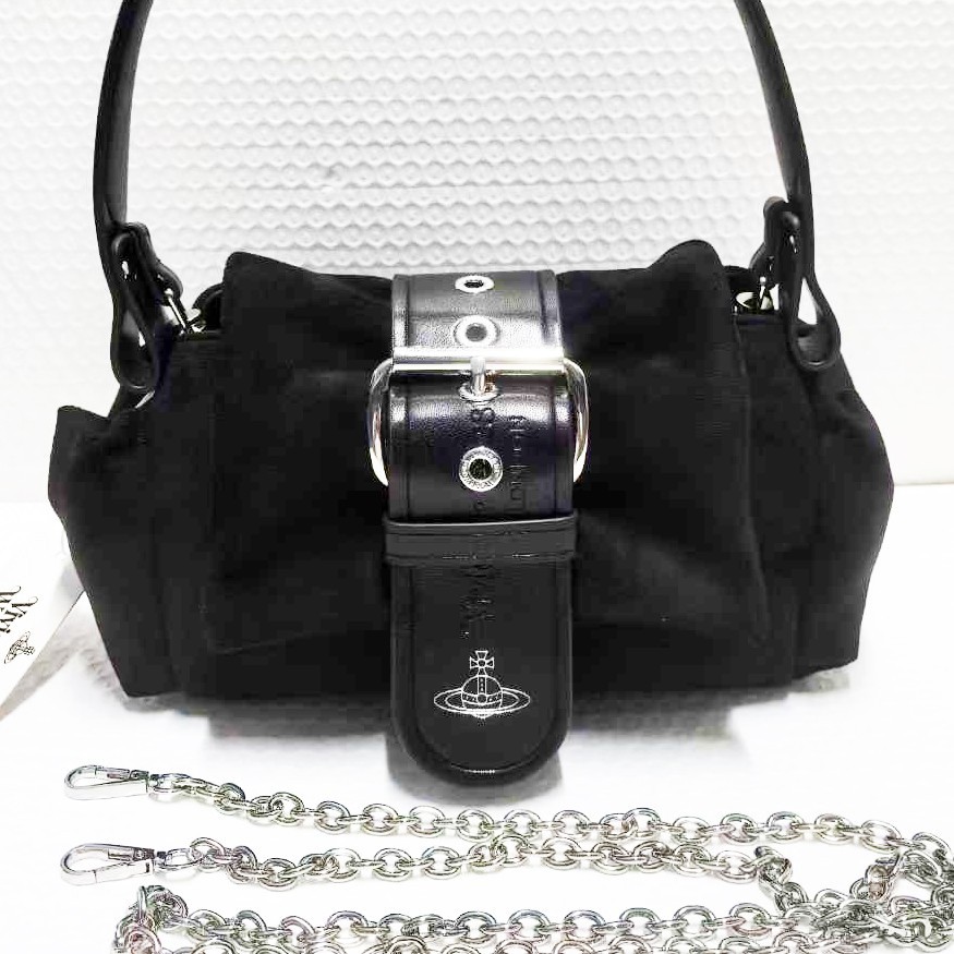Vivienne Westwood Hazel Treasure Handbag Suede Black outlet F/S JP