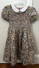 Janie and Jack The Charlotte Floral Smocked Dress, Girls Size 6, Pink Floral