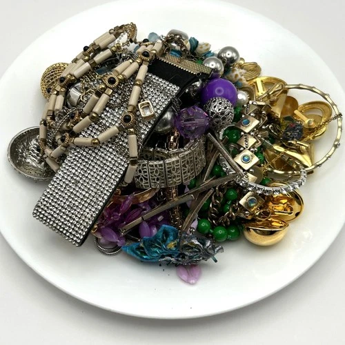 2 lbs Estate Jewelry Lot Vintage to Now Costume Clean Wearable Resell Craft