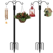 Shepherds Hooks for Outdoor, 2-Pack 108 Inch Heavy Duty Bird Feeder Pole, Gar...