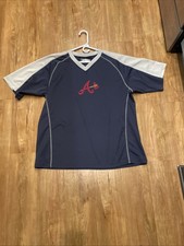 VTG Genuine Merchandise Dynasty Atlanta Braves Mens XL Baseball Blue/grey Jersey