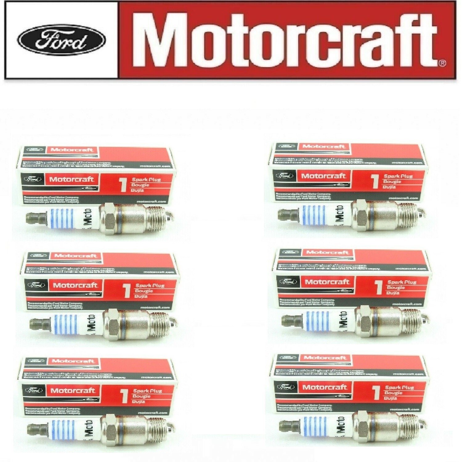Set of 6 Spark Plug Motorcraft SP-450-A ASF42CA, ASF42CF4, SP450 Copper