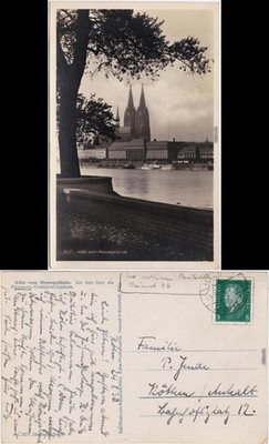 Cologne from the exhibition grounds: in front of the cathedral the Reichsbahn management building 1930