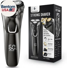 Electric Razor for Men Cordless: Wet/Dry Rotary Shaver Waterproof - USB Fast Cha
