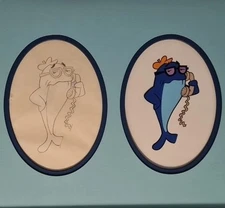 Starkist's Charlie Tuna production cel with original sketch