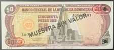 1994 DOMINICAN REPUBLIC PAPER MONEY - 50 PESOS ORO SPECIMEN BANKNOTE!