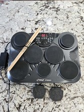 Pyle Portable Tabletop Drum Set PTED01, 7 Pad Digital Kit Touch Pedals