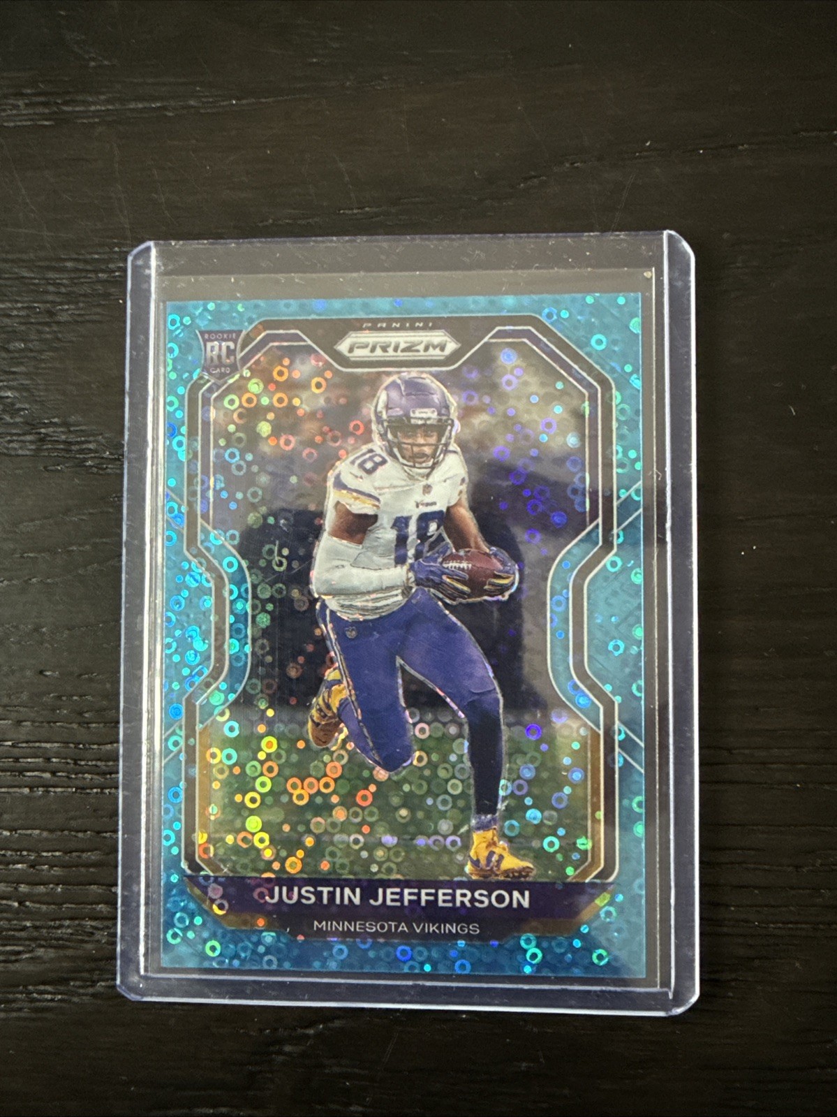 2020 Panini Prizm - Rookie Justin Jefferson #398 No Huddle Blue Prizm /79 (RC)
