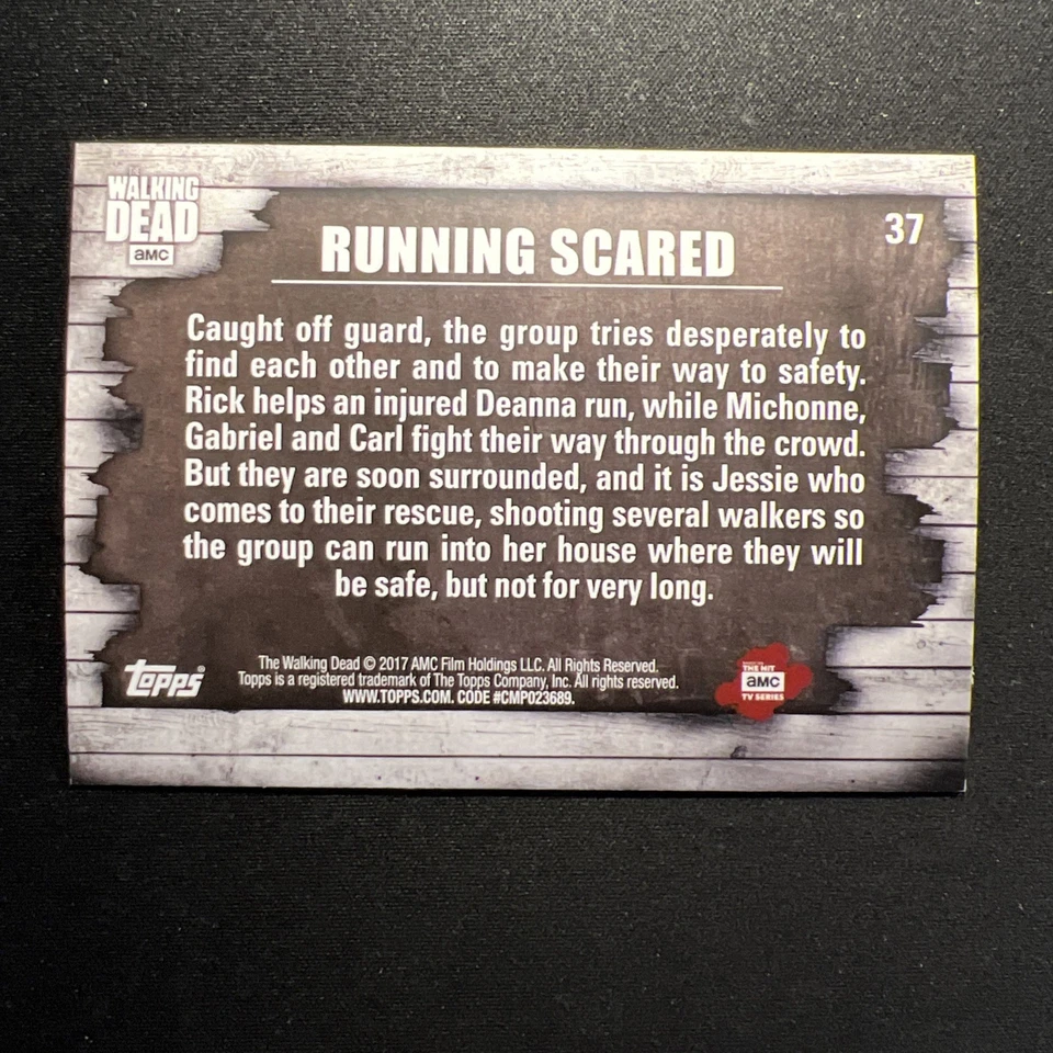 2017 Topps: AMC Walking Dead #37 "Running Scared" 📺🐷🎬 - Imagem 2 de 2