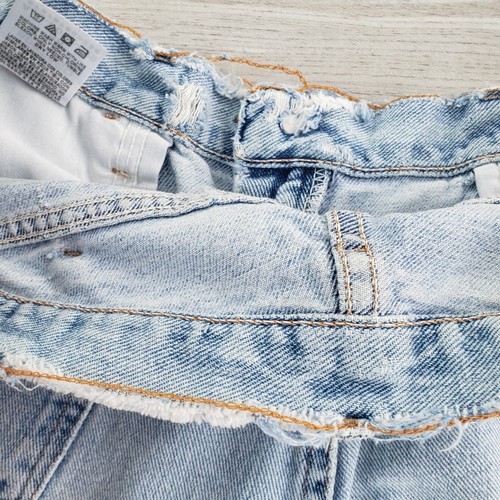 Vtg Wrangler Hero Originals 36 Light Blue Faded Denim Shorts Distressed Thrashed - Picture 14 of 14