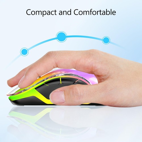 2.4G LED Wireless Mouse, Rechargeable Ergonomic Mouse with Detachable Cover, - Afbeelding 2 van 9