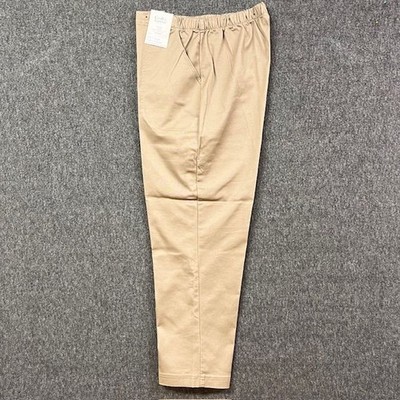 Croft & Barrow Pants Womens 16P Short Classic Pull-On Straight Mid Rise Taupe