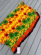 Touch of  Hawaii Yellow Orange Wrap Scarf Swim Cover Beachwear Palm Trees