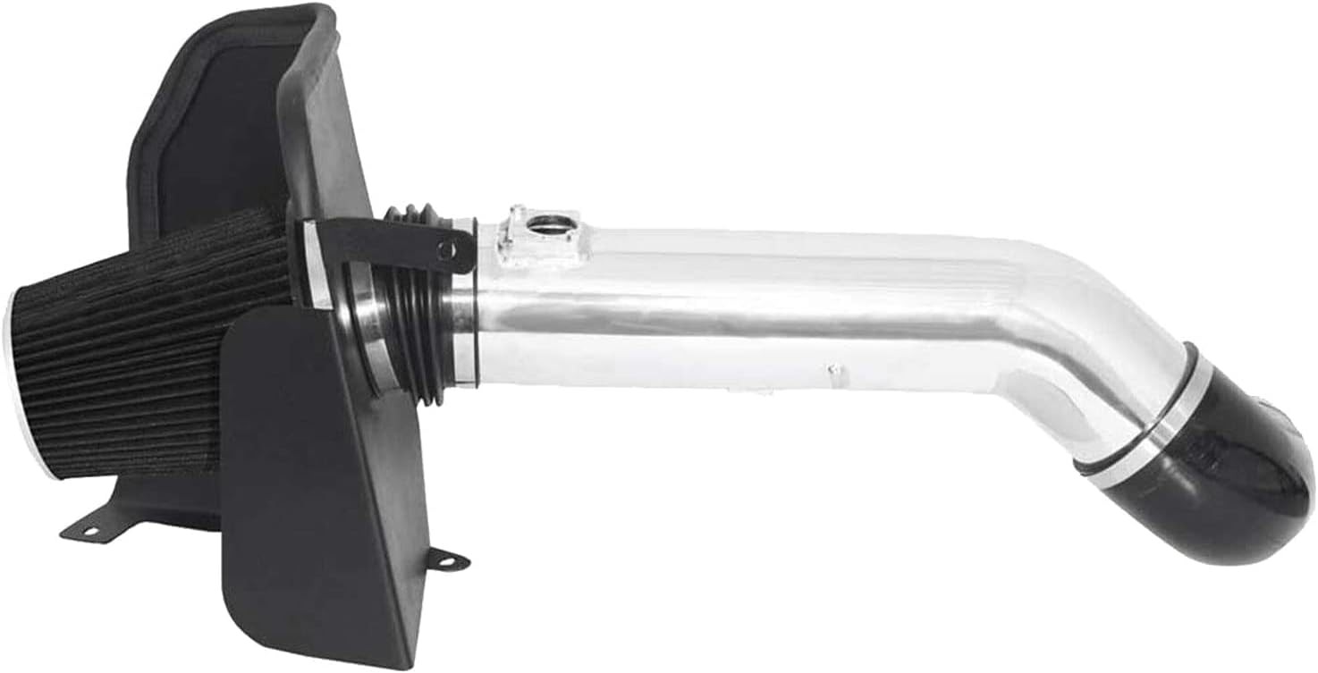 MOOSUN 4" Cold Air Intake & Heat Shield for 09-14 Silver &amp; Black 