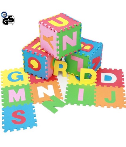 TAPPETO PUZZLE PER BAMBINI SET 36 PEZZI GIOCO TAPPETINO LETTERE ALFABETO GOMMA - Foto 2 di 4
