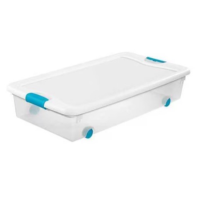 Sterilite 14988004 Stackable Storage Tote W/ Lid, 14 Gal, 33-7/8 In L X 18-3/4