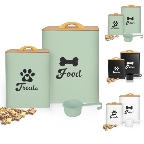 Dog Treat Container 2PCS, Dog Food Storage Container with Lids Airtight, Dog ...