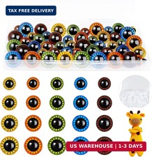 80PCS 10-18mm Colored Laser Safety Eyes for Amigurumi with Washers