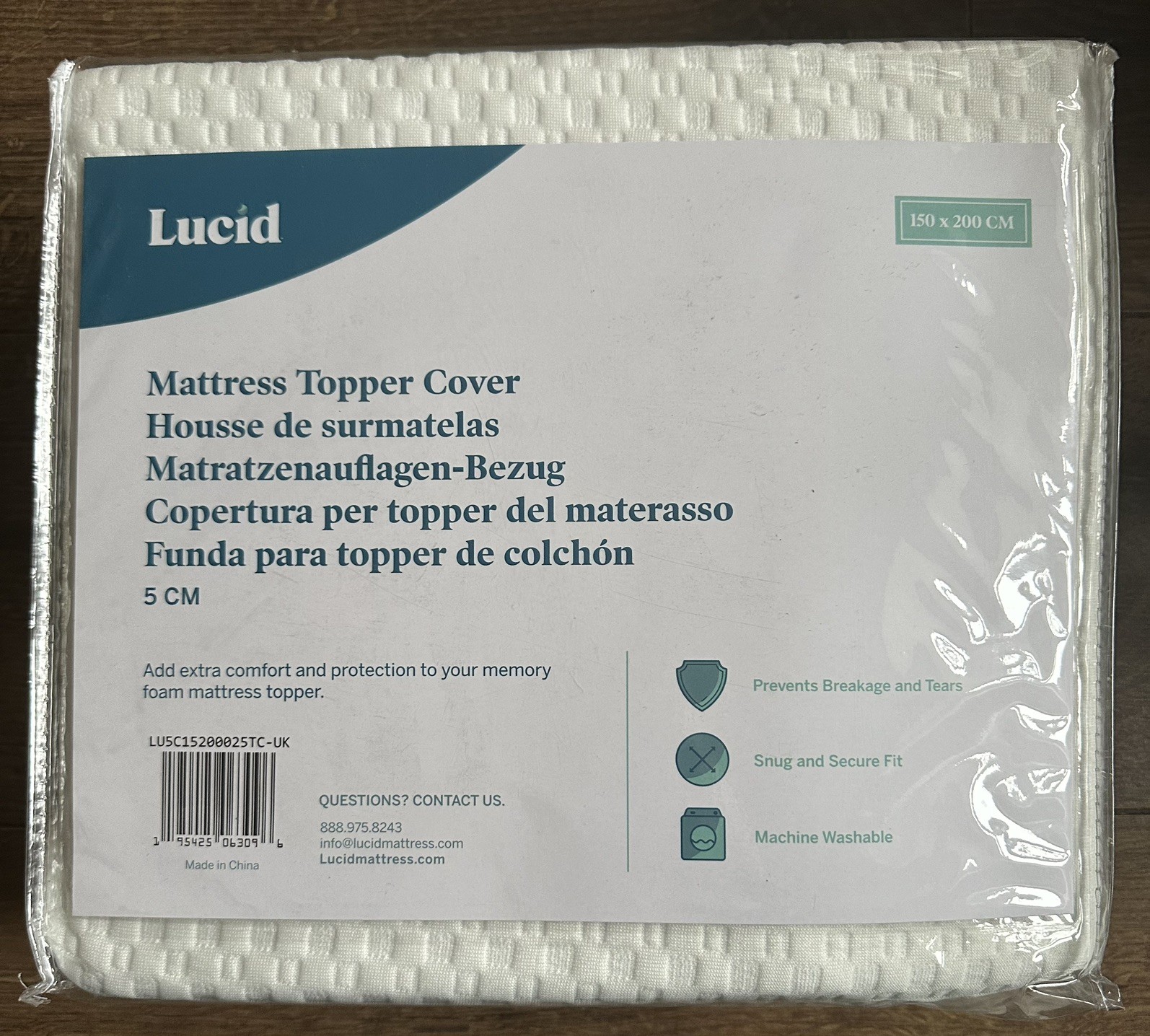 Lucid Mattress Topper Cover 150x200cm King New