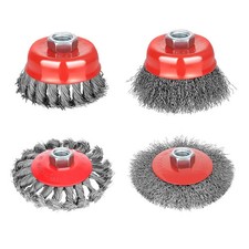 Wire Wheel Brush for 4 1/2 Angle Grinder, 5/8"-11 Thread Arbor,4 & 3 Inch Twist