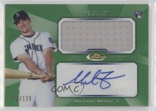 2013 Topps Finest Jumbo Relic Rookie Refractor Green 70/125 Mike Zunino Auto ht1