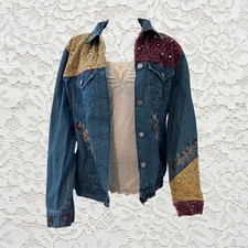 vintage floral embroidered and embellished denim jacket