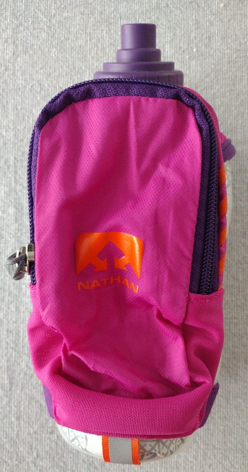 NATHAN Speed Draw Insulated Reflective Pink Orange Handheld Runners Flask