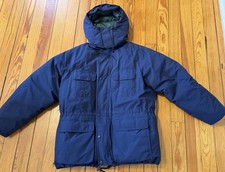 Vintage Eddie Bauer Gore-Tex Goose Down Parka Jacket MN Large Blue Hooded -Read