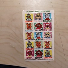 Vintage Jim Henson 1993 Muppet Babies Sticker Sheet School Kermit Miss Piggy