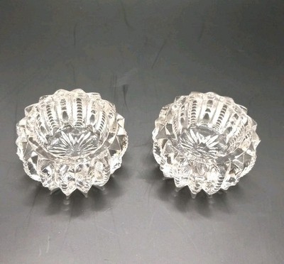 Antique Salt Cellars. Set Of 2. Pattern Is Zipper & Notch Discontinued In 1893.