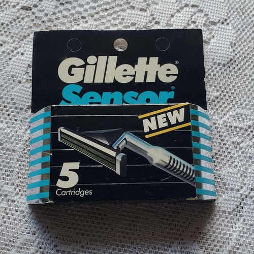 ORIGINAL 1989 GILLETTE SENSOR RASIERER 5 PATRONEN * NOS * ERSATZKLINGEN *