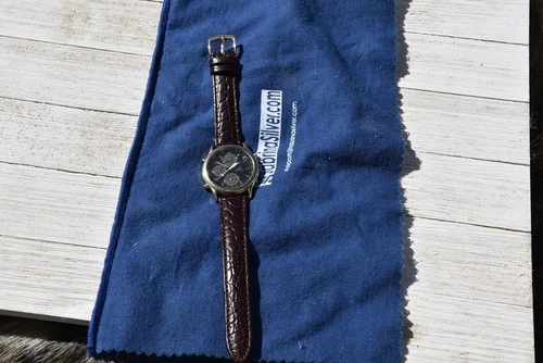 Seiko Quartz World Timer Date Alarm Function 5T52-6A39 38mm Gold Black Vintage