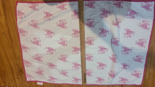 Pottery Barn Kids Lilly Pulitzer Elephant Bazaar Muslin Baby Blanket pink 30x40” - Picture 5 of 6