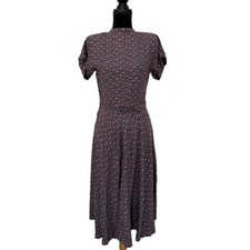Vintage Retro Purple Distorted Dot Dress - Women's 8