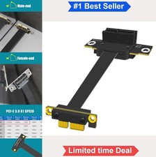PCIe 3.0 X1 Riser Cable 100mm 8Gbps Right Angle Male to Female Extension for