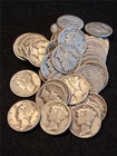 Partial Bag of Mixed Date $4.50 FV 90% Silver Mercury Dimes CIRC      #MF-1248
