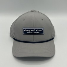 Vineyard Vines Trucker Hat Patch Logo Mesh Snapback Cap - Ultimate Gray NWT