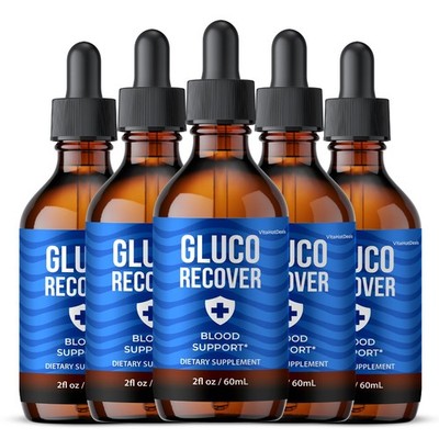 Gluco Recover Drops, Max Strength, GlucoRecover Liquid Supplement (5 pack)