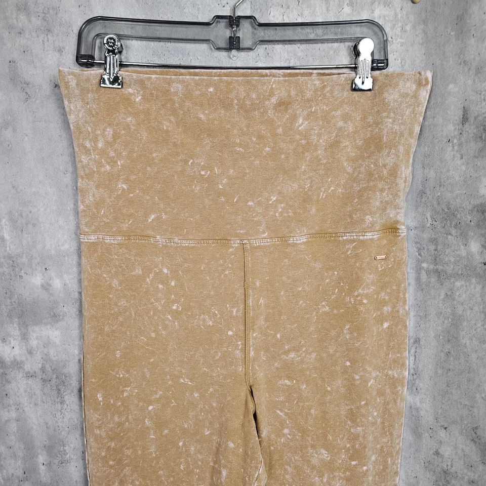 VS PINK Womens XL Beige Space Tie Dye Foldover Waistband Flare Leggings Workout - Image 3 of 4