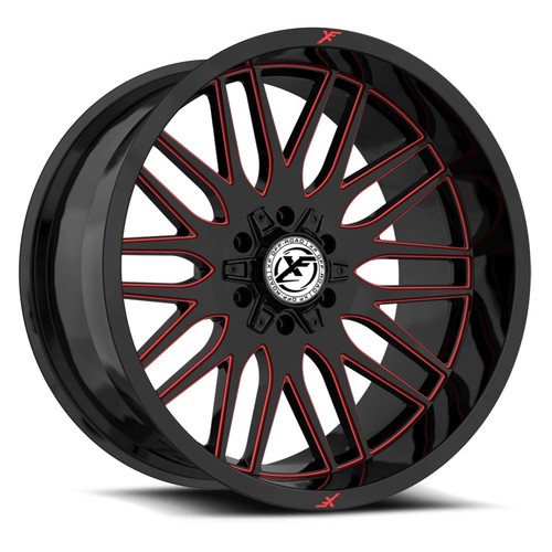 20x9 XF Off-Road XF-240 Gloss Black & Red Milled Wheel 8x6.5/8x170 (12mm)