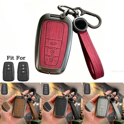 Zinc Alloy Leather Car Key Cover Case for Toyota RAV4 Highlander Camry Corolla