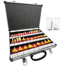 Carbide Tipped Router Bit Set 35 Piece 1/4" Shank Wood Milling Saw Cutting Bits