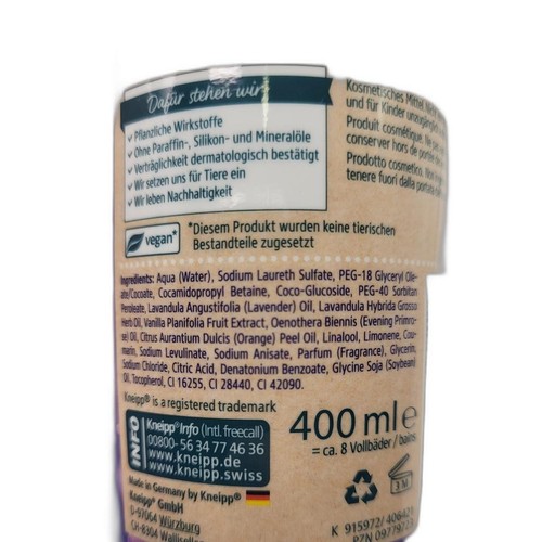25,83EUR/1l Kneipp Schaumbad Zeit für Träume 400ml - Bild 4 von 4
