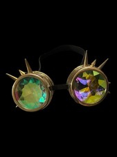 Kaleidoscope Glasses Steampunk Cosplay Goggles Removable lens Pre Owned