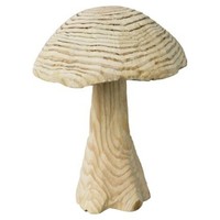 Dekofigur Deko-Pilz Figur Statue Skulptur Paulownia Holz Braun H 28 Cm