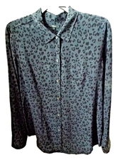 ***RAILS Sz M Kate animal print SHIRT gray black!!