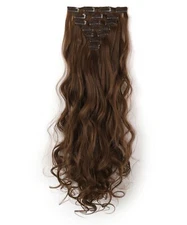 Onedor 20" Curly Full Head Clip in Synthetic Hair Extensions 7pcs 140g