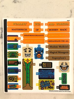 LEGO STICKER SHEET for 76422, Sheet 2, Diagon Alley: Weasley's Wizard Wheezes
